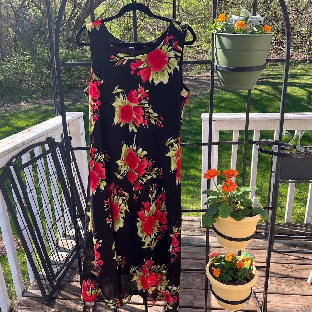 vintage 90s floral midi dress